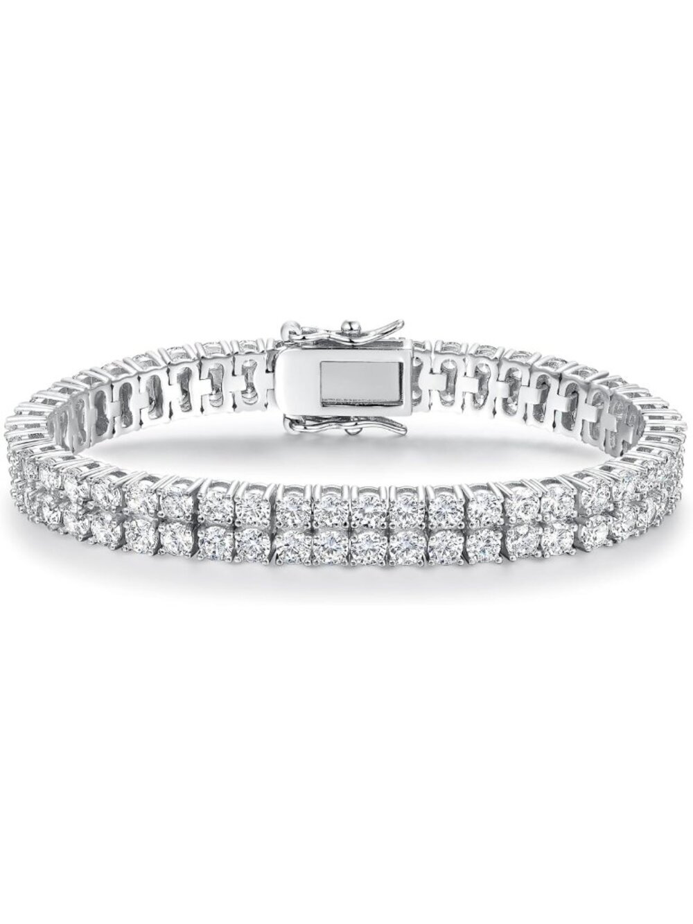 Stunning 2-Row & 3-Row 3mm Round Cut Cubic Zirconia Tennis Bracelets